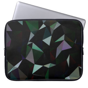 Housse Pour Ordinateur Portable Motif en mosaïque triangle noir foncé. illu géomét