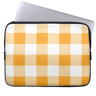 Housse Pour Ordinateur Portable Motif En vichy jaune