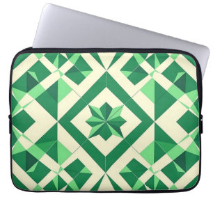 Housse Pour Ordinateur Portable Motif étoile géométrique vert émeraude