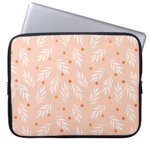 Housse Pour Ordinateur Portable Motif Feuille moderne Apricot rose