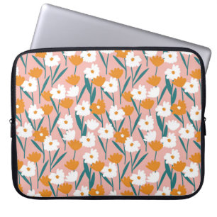 Housse Pour Ordinateur Portable motif fleurie sans couture arrière - plan, imprime