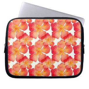 Housse Pour Ordinateur Portable Motif floral d'oléandre orange