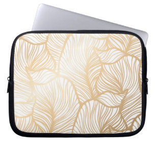 Housse Pour Ordinateur Portable Motif floral d'or de damassé