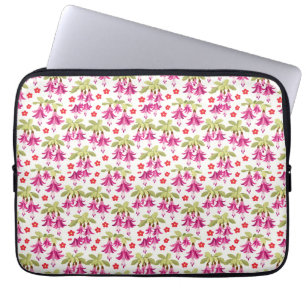 Housse Pour Ordinateur Portable Motif floral fuchsia rose – Botanique rétro