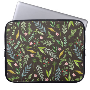 Housse Pour Ordinateur Portable Motif floral incomparable. Aquarelle dessinée à la