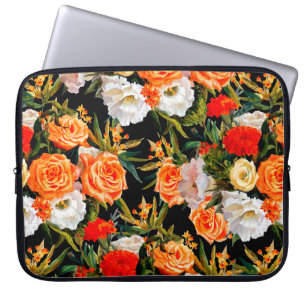 Housse Pour Ordinateur Portable Motif floral incomparable. Roses et lisianthus sur