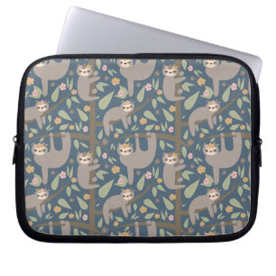 Housse Pour Ordinateur Portable Motif floral mignon de paresse