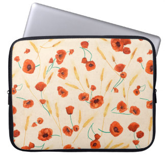Housse Pour Ordinateur Portable Motif floral sauvage sans couture sur un arrière -