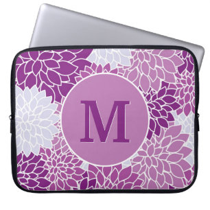 Housse Pour Ordinateur Portable Motif Floral Vintage initial monogramme