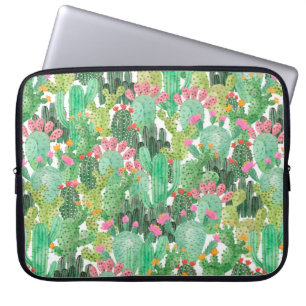 Housse Pour Ordinateur Portable Motif fluide cactus aquarelle