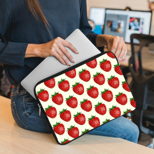 Housse Pour Ordinateur Portable Motif Fraise, Fraises Rouges, Fruit, Feuille