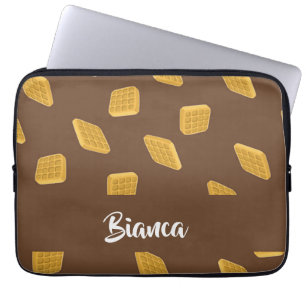 Housse Pour Ordinateur Portable Motif gaufre sur brun