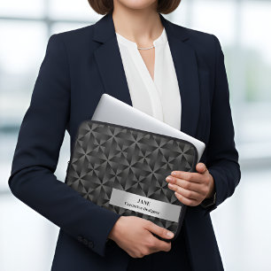 Housse Pour Ordinateur Portable motif géométrique 3D Gradient Urban Black Diamant