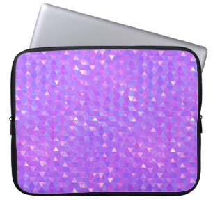 Housse Pour Ordinateur Portable Motif géométrique de triangles tendance rose viole