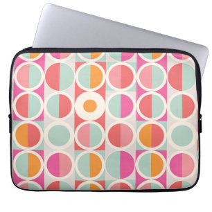 Housse Pour Ordinateur Portable Motif géométrique rose orange