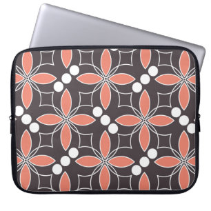Housse Pour Ordinateur Portable Motif géométrique sans couture avec fleurs. art.