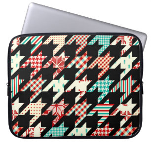 Housse Pour Ordinateur Portable Motif géométrique sans couture. Clair Hounds-tooth