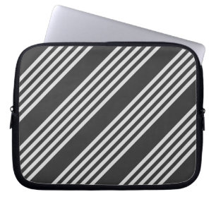 Housse Pour Ordinateur Portable Motif gris clair et charbon cinq bandes