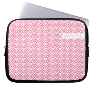 Housse Pour Ordinateur Portable Motif japonais rose Seigaiha