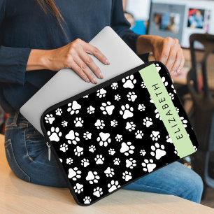 Housse Pour Ordinateur Portable Motif mâle, Patrouilles de chien, Noir et Blanc, V