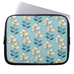 Housse Pour Ordinateur Portable Motif moderne de feuille florale de la moitié du