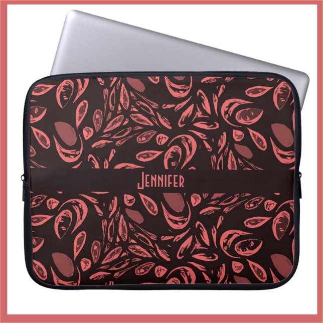 Housse Pour Ordinateur Portable Motif moderne noir, rouge chaud (Créateur téléchargé)