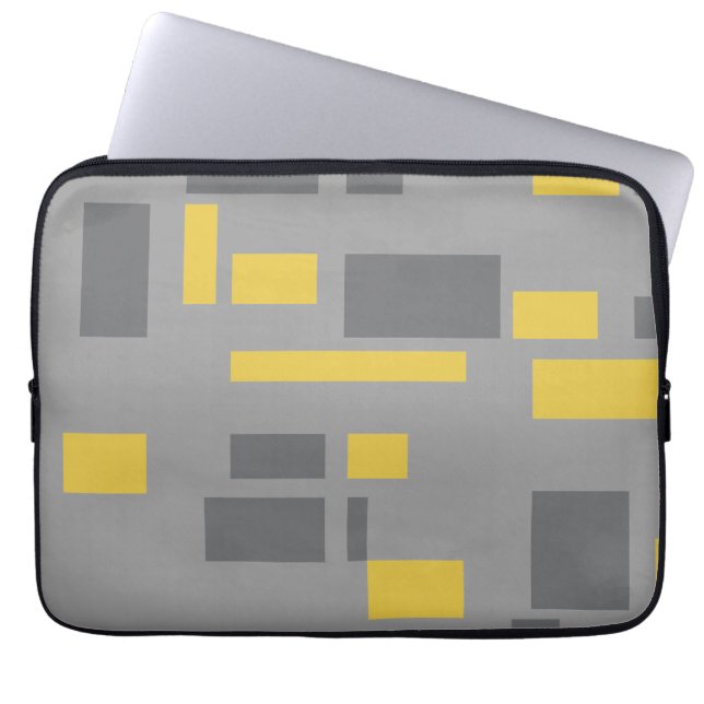 Housse Pour Ordinateur Portable Motif moderne, simple, cool géométrique jaune gris (Devant)