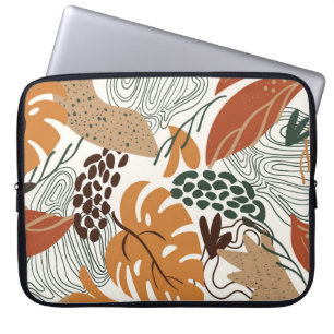 Housse Pour Ordinateur Portable Motif naturel abstrait et transparent sur fond bla