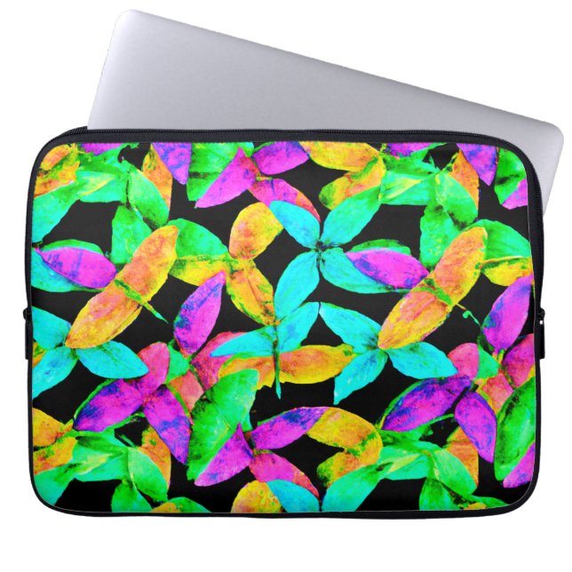 Housse Pour Ordinateur Portable Motif Neonscape Leaf (Devant)