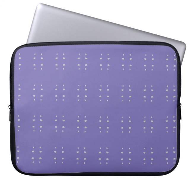 Housse Pour Ordinateur Portable Motif oval argenté élégant sur le bleu de Periwink (Devant)