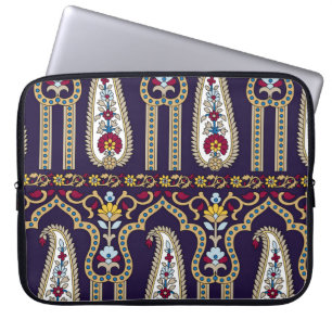 Housse Pour Ordinateur Portable Motif paisible traditionnel géométrique avec bordu