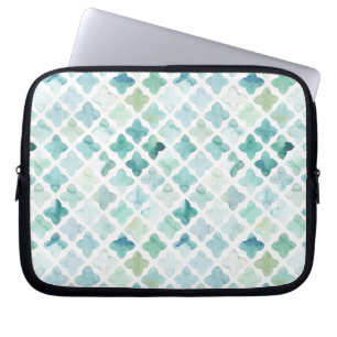 Housse Pour Ordinateur Portable Motif peint à la main de turquoise