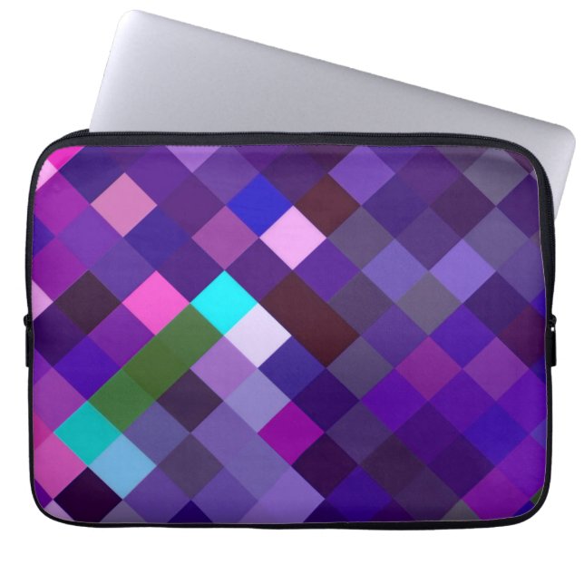 Housse Pour Ordinateur Portable Motif Pixelé - Violet (Devant)