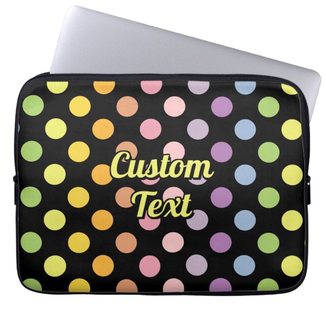 Housse Pour Ordinateur Portable Motif Pois Rainbow (Devant)