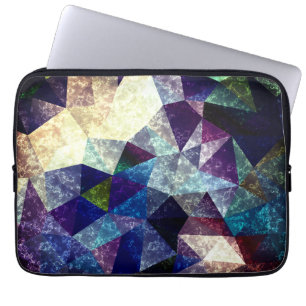 Housse Pour Ordinateur Portable Motif polygonale en marbre.
