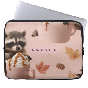 Housse Pour Ordinateur Portable Motif raccoon d'automne personnalisé