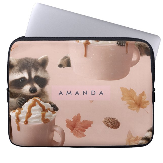 Housse Pour Ordinateur Portable Motif raccoon d'automne personnalisé (Devant)