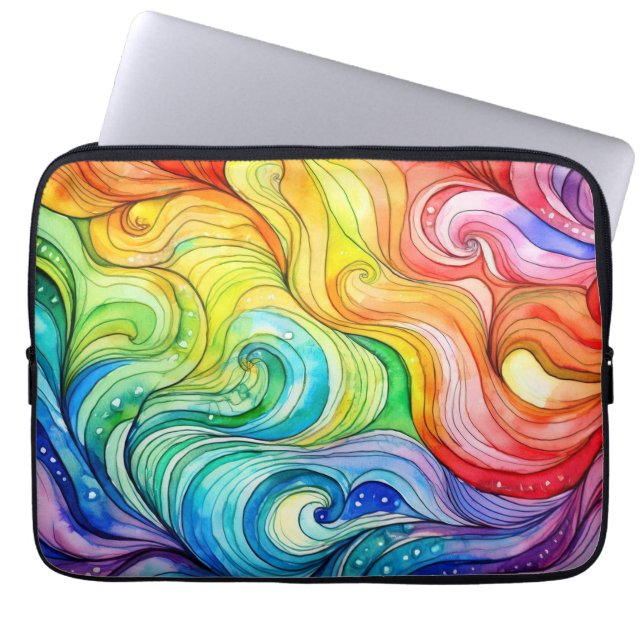 Housse Pour Ordinateur Portable Motif Rainbow Swirl (Devant)