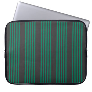 Housse Pour Ordinateur Portable Motif rayé de la forêt verte et du charbon de bois