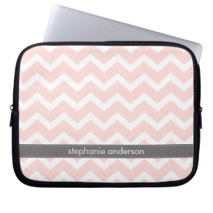 Housse Pour Ordinateur Portable Motif rose-clair de chevrons de zigzag