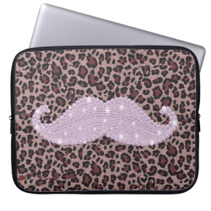 Housse Pour Ordinateur Portable Motif rose drôle de moustache et de poster de