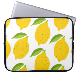 Housse Pour Ordinateur Portable Motif sans couture avec citron frais jaune