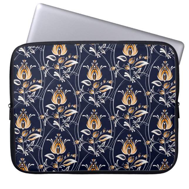 Housse Pour Ordinateur Portable Motif sans couture avec des fleurs dans le style f (Devant)