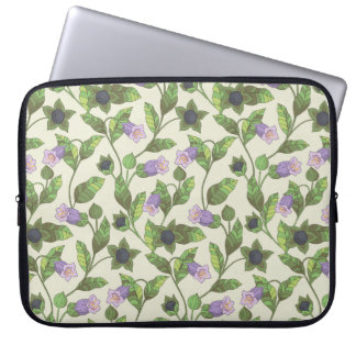 Housse Pour Ordinateur Portable Motif sans couture avec fleurs de belladonna. Un b