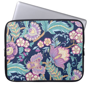 Housse Pour Ordinateur Portable Motif sans couture avec fleurs décoratives stylisé