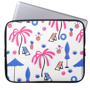 Housse Pour Ordinateur Portable Motif sans couture avec palmiers ananas coconu