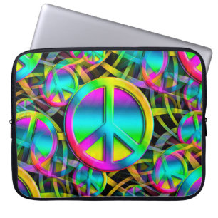 Housse Pour Ordinateur Portable Motif sans couture de PAIX colorée + vos idées