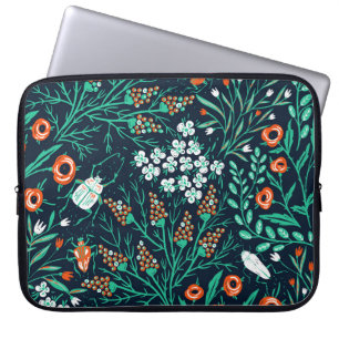 Housse Pour Ordinateur Portable motif sans couture fleurie avec fleurs d'été et c