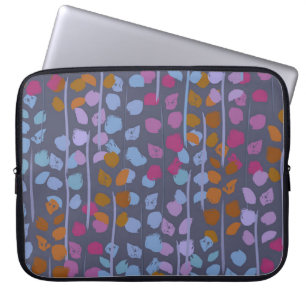 Housse Pour Ordinateur Portable Motif sans couture fleurie stylisée. Imitation vin
