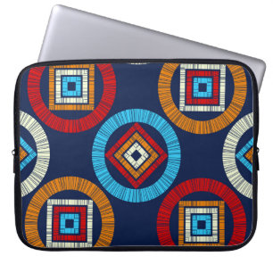 Housse Pour Ordinateur Portable motif sans couture pois. Mosaïque de figu ethnique